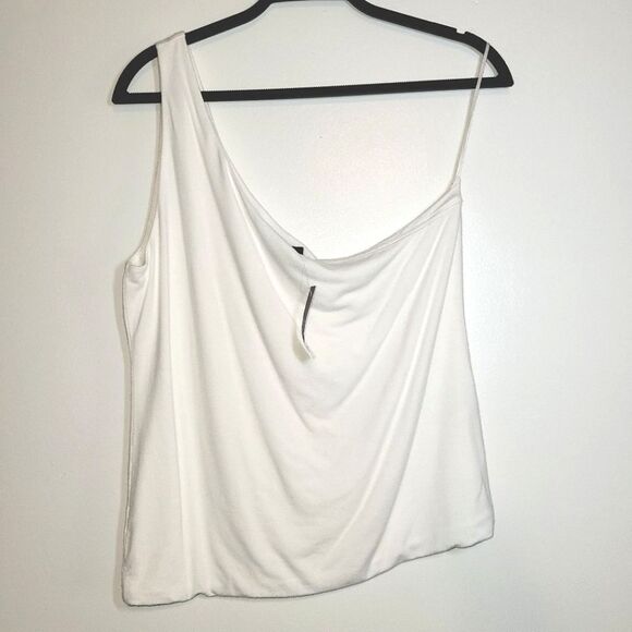 New J Crew White One Shoulder Tank XL - Picture 3 of 13